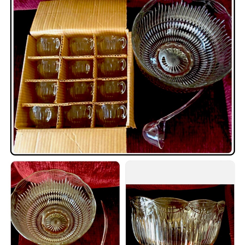 VINTAGE 14-PIECE ROYAL PUNCH BOWL SET by COLONY-#1425 IN BOX-EXCELLENT CONDITION
